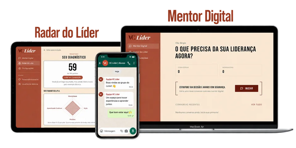 Ecossistema VC_Líder: Mentor Digital, Radar do Líder e Grupo de WhatsApp